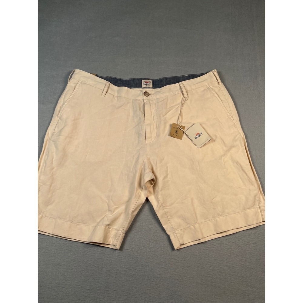Faherty Brand Men's‎ Beige Linen Cotton Blend Chino Shorts Size 38